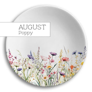 Birth Flower Jewelry Dish, Personalized Ceramic Gift for Her, Wildflower Ring Holder, Mother's Day Gift