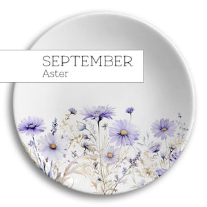 Birth Flower Jewelry Dish, Personalized Ceramic Gift for Her, Wildflower Ring Holder, Mother's Day Gift
