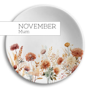 Birth Flower Jewelry Dish, Personalized Ceramic Gift for Her, Wildflower Ring Holder, Mother's Day Gift