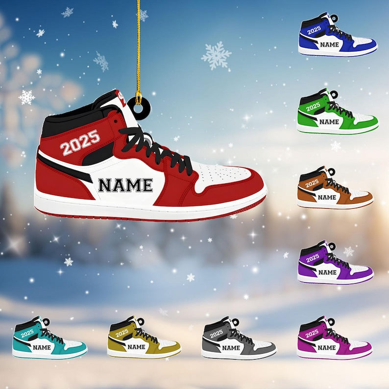 Custom Sneaker Ornament, Personalized Shoe Gift
