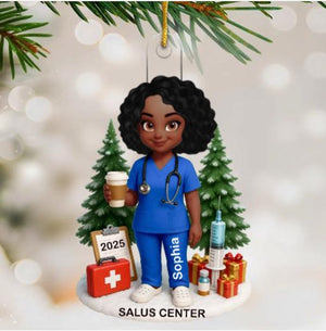 Proud Nurse Personalized Acrylic Christmas Ornament, Custom Ornament For Nurses And Healthcare Workers, Holiday Keepsake Gifts for Hospital
