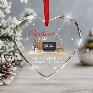 Senior Year Ornament, Custom Senior Glass Ornament, Class of 2026, Senior Christmas Gift, High School Graduation Ornament, Gift For Graduate
