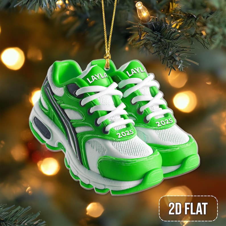 Personalized Running Shoes Ornament 2025, Custom Runner Christmas Tree Decoration, Fitness Ornament Gift for Runners