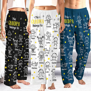 This Grandpa Dad Belongs To Pajama Pants, Custom Name Christmas Gift Grandpa Gift Custom Christmas Gift For Grandpa Xmas Gift