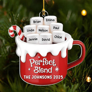 Personalized Marshmallow Family Ornament, Family Christmas Ornament, Hot Cocoa Cup Ornament, Christmas Ornaments, Family Christmas Gift