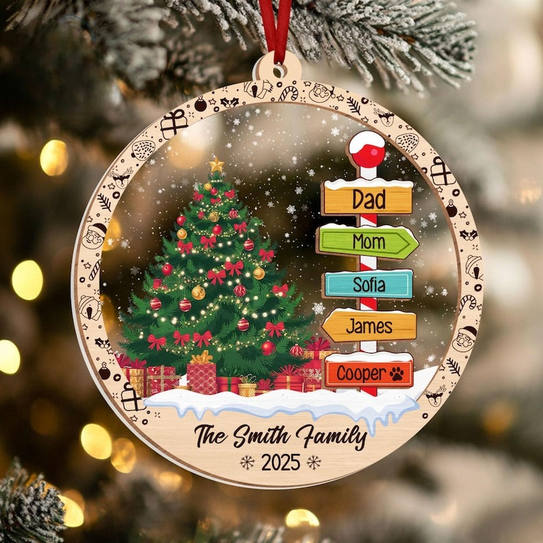 Family Name Christmas Tree Ornaments, Family Name Ornament, Christmas Tree Ornament, Holiday Family Names Keepsake,Family Christmas Ornament