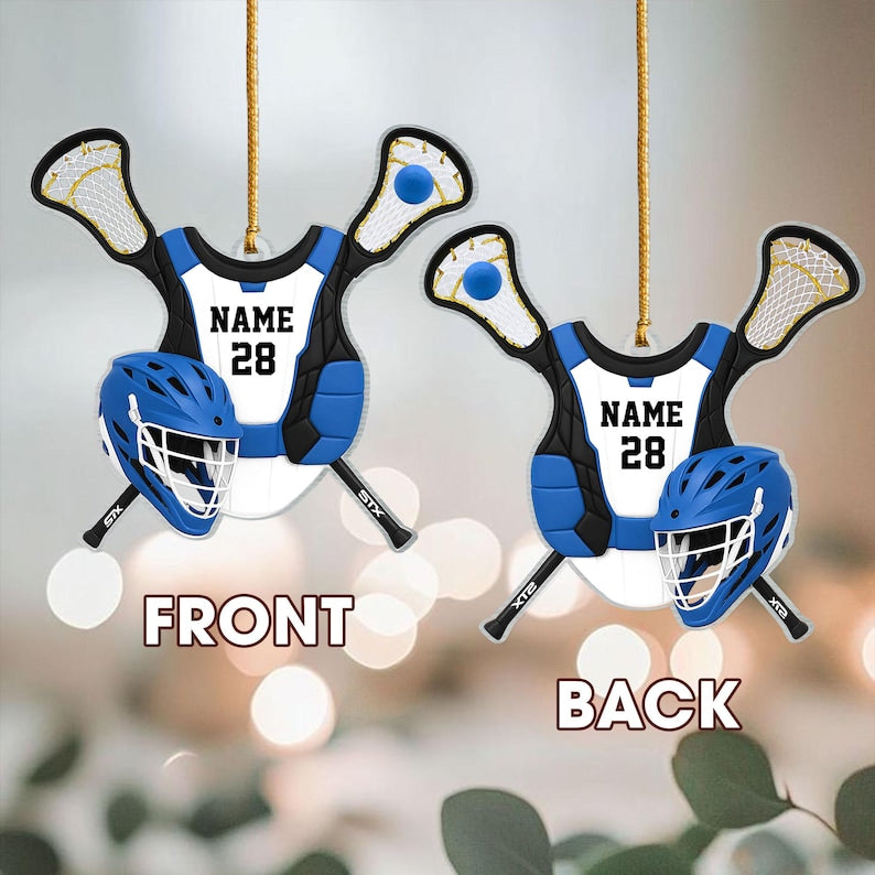 Personalized Lacrosse Christmas Ornament,Lacrosse Keepsake,Lacrosse Player Ornament,Lacrosse Lover Gift,Christmas Gift for Players & Coaches