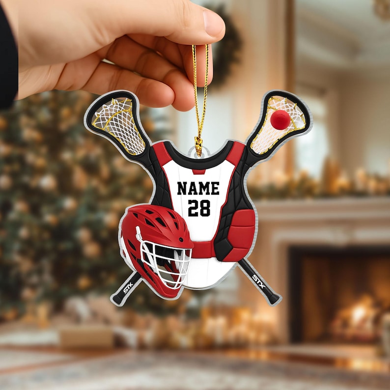 Personalized Lacrosse Christmas Ornament,Lacrosse Keepsake,Lacrosse Player Ornament,Lacrosse Lover Gift,Christmas Gift for Players & Coaches