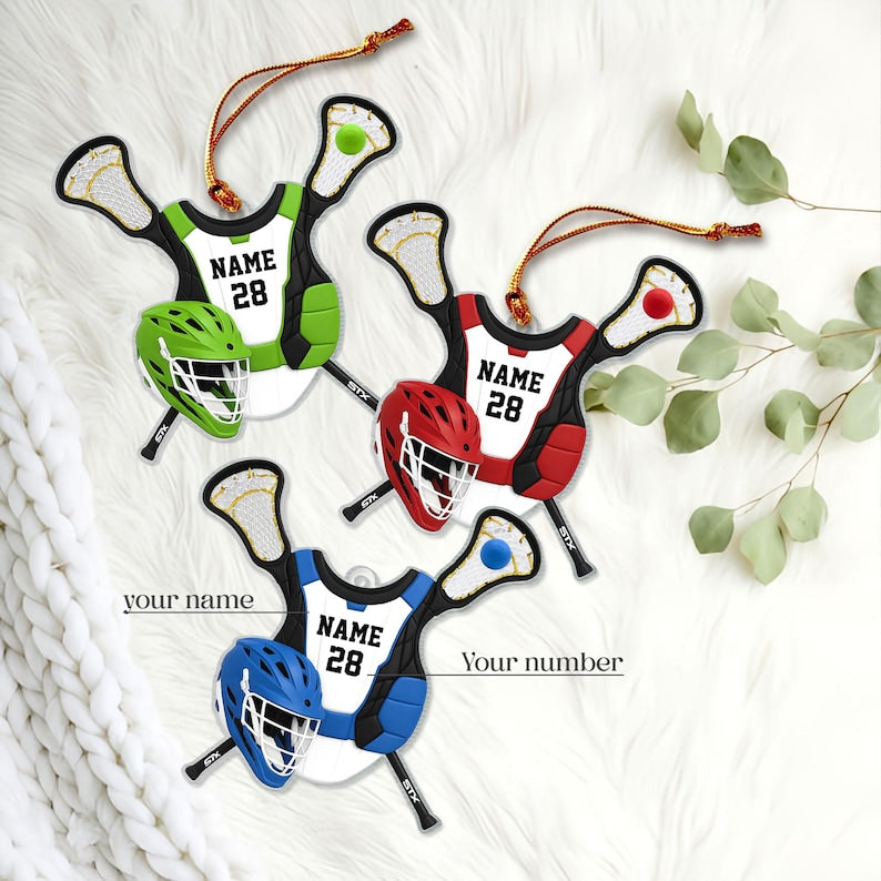 Personalized Lacrosse Christmas Ornament,Lacrosse Keepsake,Lacrosse Player Ornament,Lacrosse Lover Gift,Christmas Gift for Players & Coaches
