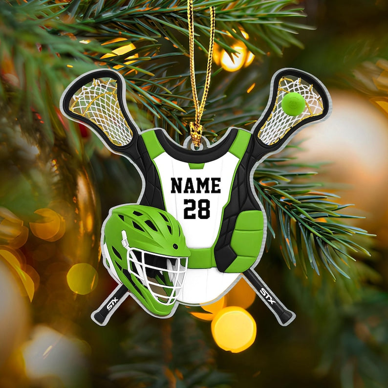 Personalized Lacrosse Christmas Ornament,Lacrosse Keepsake,Lacrosse Player Ornament,Lacrosse Lover Gift,Christmas Gift for Players & Coaches