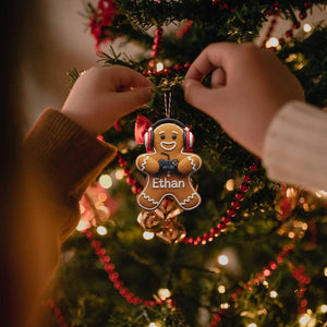 Personalized Gamer Gingerbread Ornament - Video Game Player Christmas Gift