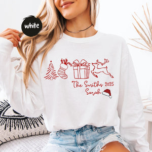 Family Christmas Shirt, Custom Christmas Name Shirt, Funny Family Xmas Pjs, Personalized Holiday Tee, Custom Xmas Gift, Gift