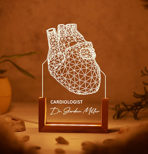 Personalized Stethoscope LED Lamp Gift for Doctors, Medical Students, Nurses, Custom Light for Office, Graduation