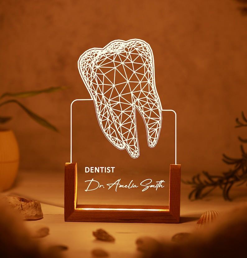 Personalized Stethoscope LED Lamp Gift for Doctors, Medical Students, Nurses, Custom Light for Office, Graduation