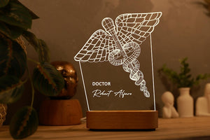 Personalized Stethoscope LED Lamp Gift for Doctors, Medical Students, Nurses, Custom Light for Office, Graduation