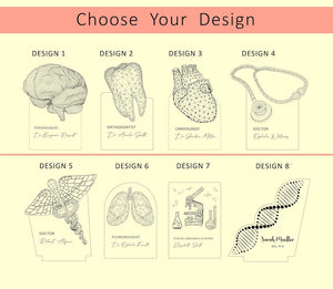 Personalized Stethoscope LED Lamp Gift for Doctors, Medical Students, Nurses, Custom Light for Office, Graduation