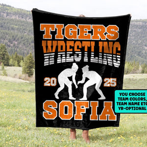 Girls Wrestling Gift - Personalized Girls Wrestling Blanket For Female Wrestlers, Our Custom Wrestling Fleece Throw is Fun Senior Gift Idea