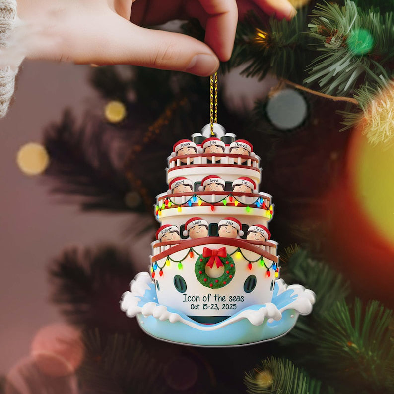Personalized Cruise Ship Vacation Ornament, Cruise Ship Ornament, Personalized Vacation Ornament, Cruise Christmas Gift, Cruise Lover Gift