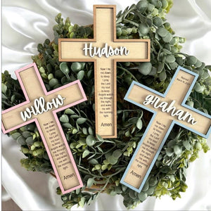 Personalized Wooden Baptism Cross/Baby Shower/Nursery Decor/Custom Baptism Gift/Easter Decor/Baptism Gift/Prayer Cross/Christening gift