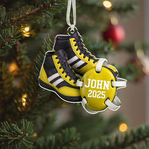 Custom Wrestling Christmas Ornament 2025, Wrestling Lovers Gift, Wrestler Shoes Ornament, Wrestling Team Gift, Sports Player Christmas Gift