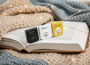 Personalized Magnetic Pet Bookmark, Dog Photo Bookmark, Pet Loss Bookmark, Pet Remembrance Gift, Dog Cat Leather Bookmark, Pet Lover Gifts