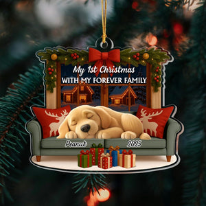 Personalized Dog Ornament 2025 First Christmas Keepsake