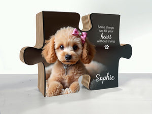 Pet memorial gift, dog memorial gift, Pet Loss Gifts, custom pet portrait, photo puzzle, Cat Lover Gift, Dog Memorial plaque, Cat Memorial