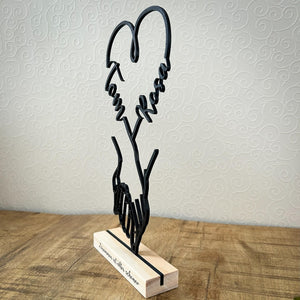 Personalized Wedding & Anniversary Gift | Line Art Decor | 3D Printed Hands Standee | Unique Couple Gift with Names