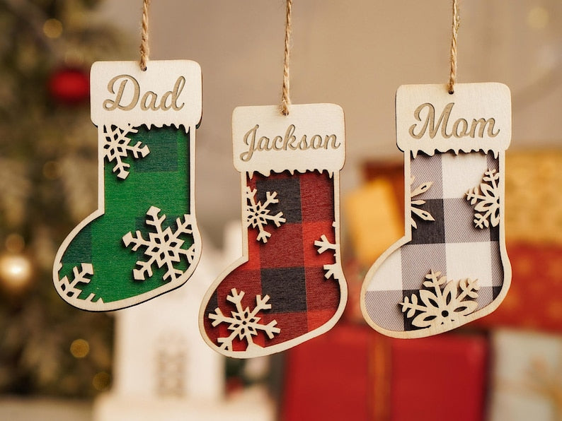 Personalized Family Christmas Tree Ornament,Family Name Ornament,Custom Wooden Family Christmas Ornament,Christmas Decor,Holiday Ornament