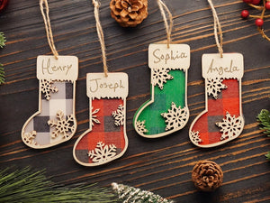 Personalized Family Christmas Tree Ornament,Family Name Ornament,Custom Wooden Family Christmas Ornament,Christmas Decor,Holiday Ornament