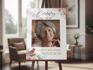 Custom Funeral Welcome Sign, Memorial Welcome Sign, Personalized Memorial Sign, Funeral Sign with Picture, Celebration of Life Sign