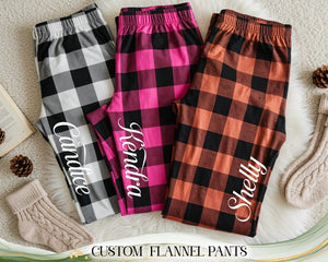 Plaid Pajama Pants with Pockets Custom Unisex Pajama Pants Buffalo Check Flannel Pants Matching Family Christmas Pant Christmas Gift