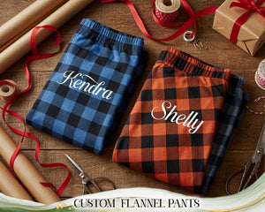 Plaid Pajama Pants with Pockets Custom Unisex Pajama Pants Buffalo Check Flannel Pants Matching Family Christmas Pant Christmas Gift