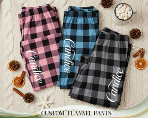 Plaid Pajama Pants with Pockets Custom Unisex Pajama Pants Buffalo Check Flannel Pants Matching Family Christmas Pant Christmas Gift