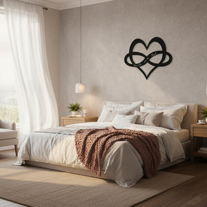 Personalized Metal Heart Infinity Wall Art: Couple Names & Date