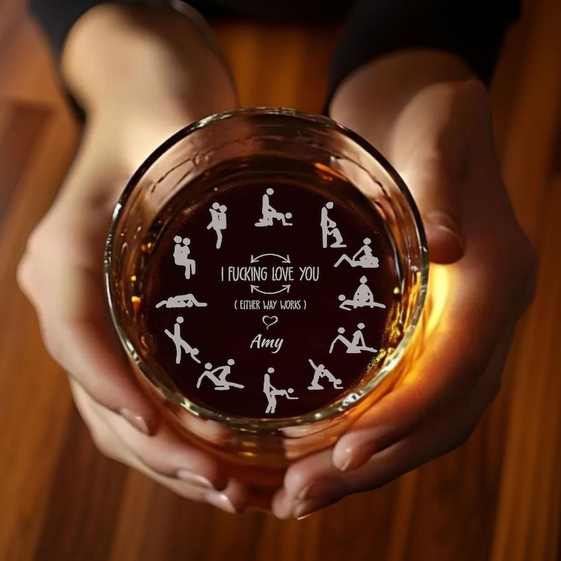 Personalized Funny Gifts for Husband - I Promise To Always Be By Your Side Whiskey Glass, Christmas Gifts for Him