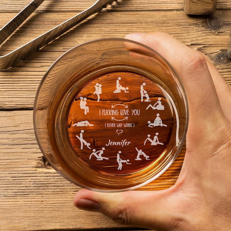 Personalized Funny Gifts for Husband - I Promise To Always Be By Your Side Whiskey Glass, Christmas Gifts for Him