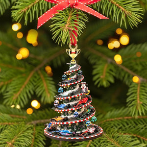 Racing Car Lovers Acrylic Ornament - Personalized Christmas Gift For Car Enthusiasts, Custom Holiday Decoration