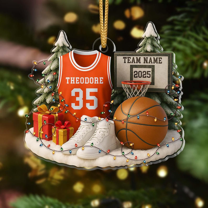 Personalized Basketball Ornament 2025 Custom Jersey Keepsake