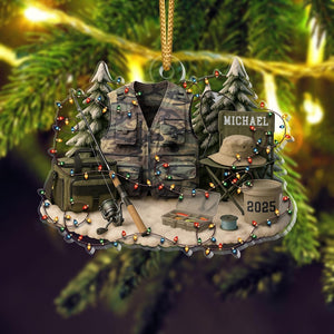 Personalized Fishing Ornament 2025 Custom Fisherman Christmas Gift