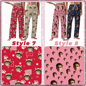 Custom Pajama Pants with Photo, Funny Face Pajama Pants,Custom Dog Photo Pajama Pants, Christmas Pajamas pants,Christmas Gifts