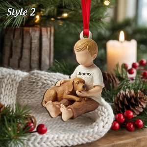 Personalized Boy and Dog Ornament | Custom Christmas Keepsake
