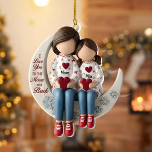 Mother Daughter Ornament, Acrylic Christmas Gift, Personalized Family Keepsake, 2D FLAT Ornament