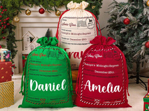Personalized Large Santa Sack,Family Christmas Sack with Name,2025 Christmas Gift Bag,Christmas Gifts for kids,Large Santa Bag,Holiday Decor