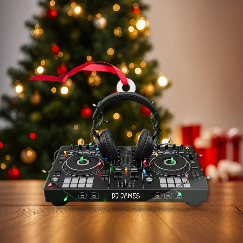 CUSTOMIZABLE DJ Controller Ornament, PERSONALIZABLE Acrylic Music Lover Gift, Mixer Christmas Tree Decor, Gift for Him Her Friends Family