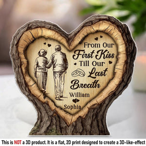 Personalized Heart Acrylic Plaque Rustic Anniversary Gift