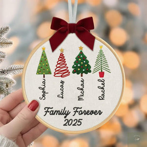 Personalized Family Christmas Ornament, Custom Embroidery Hoop, Holiday Stocking, 2025 Gingerbread & Festive Decoration, Gift for Families