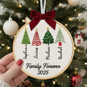 Personalized Family Christmas Ornament, Custom Embroidery Hoop, Holiday Stocking, 2025 Gingerbread & Festive Decoration, Gift for Families