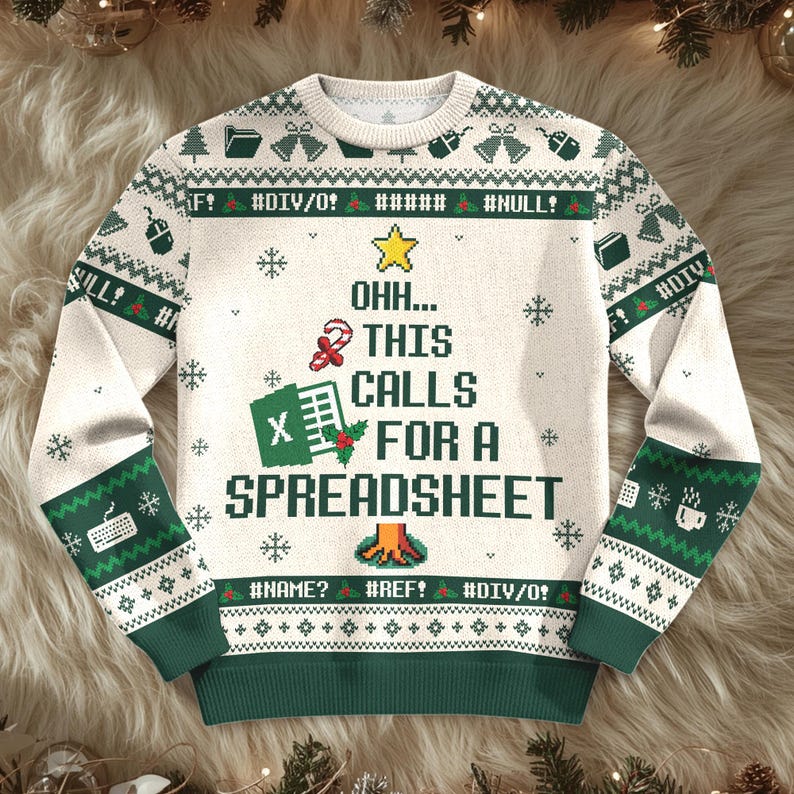 This Calls For A Spreadsheet Ugly Sweater - The Office Inspired Meme Shirt, Funny Coworker Christmas Jumper Gift