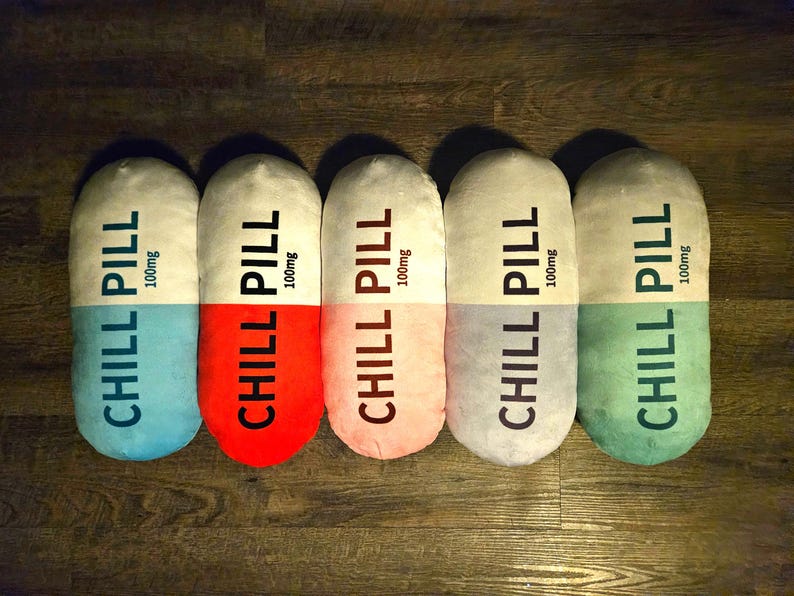 Chill pill decorative throw pillow gift for home, apartment, dorm room decor, nurse, dental, housewarming, birthday, aesthetic room decor